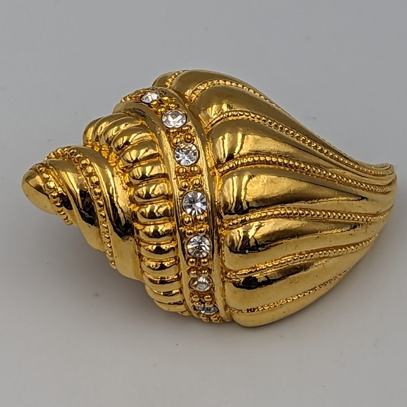 Kenneth J Lane for Avon Seashell Enhancer, Rhinestone Shell, Vintage KJL Jewelry - Picture 7 of 9